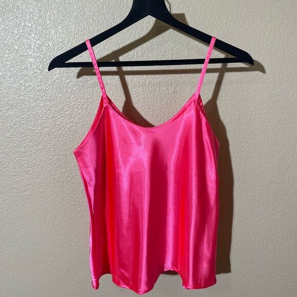 Y2K You Babes Sleek Pink Satin Camisole Top - Picture 2 of 7